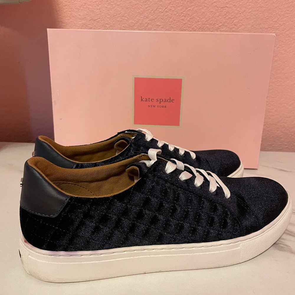 Kate Spade Blue Velvet Shoes. Like New, Box included. - Picture 2 of 5